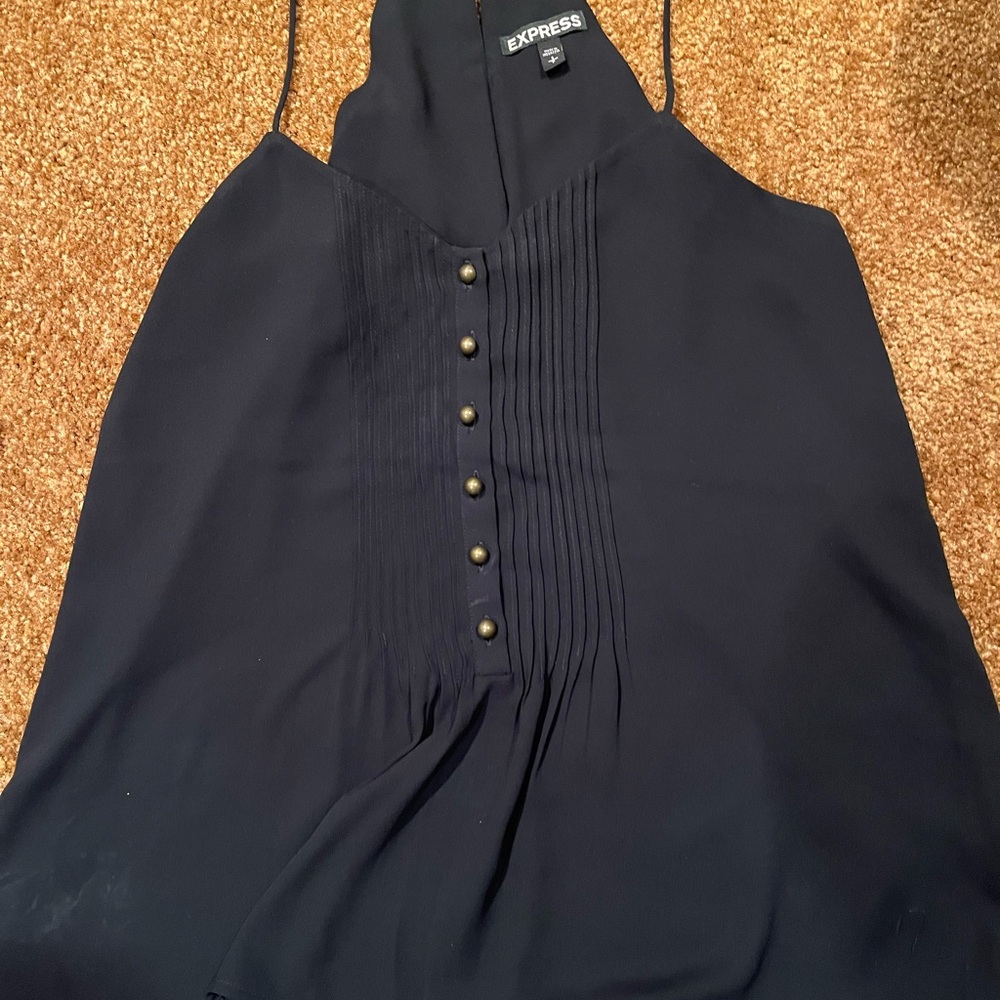 Express Women's Navy Camisole with Button Detail